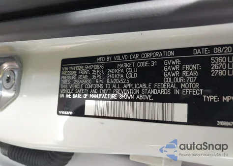 2021 Volvo Xc60 T5 Inscription из США, поврежденный, VIN YV4102RL5M1710876